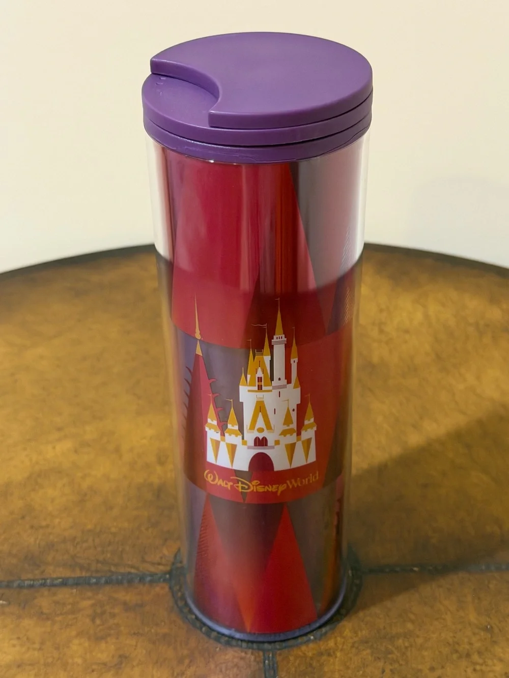 NEW WALT DISNEY WORLD STARBUCKS CINDERELLA CASTLE RED TRAVEL TUMBLER 16oz